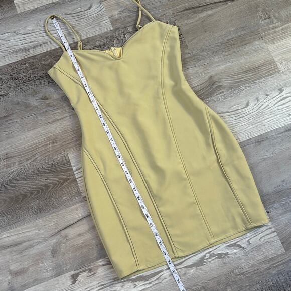 NWT Princess Polly Yellow Mini Dress Spaghetti Strap Corset Seam Clubwear Sz 4 - Picture 11 of 11